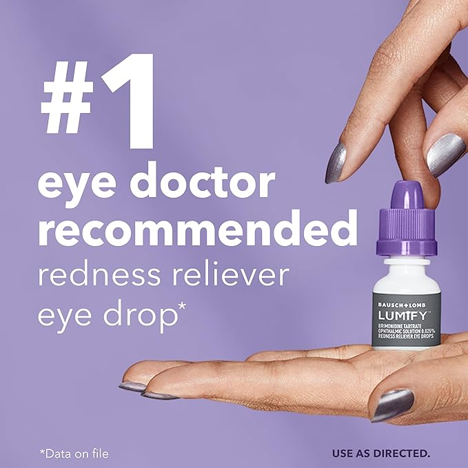 LUMIFY Eye Drops for Red Eyes, Redness Reliever for Brighter Looking Eyes, Works in 1 Minute & Lasts Up to 8 Hours, Eye Drops, 0.25 Fl Oz (7.5mL)