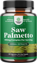 Extra Strength Saw Palmetto Extract - Advanced Herbal Complex for Hair Health and Urinary Support with Plant Sterols & Flavonoids - Potent Herbal Supplement with 500mg per Serving - 30 Capsules