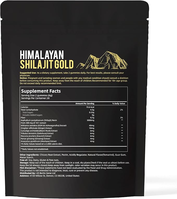 VivoNu Pure Himalayan Shilajit Gummies, micronutrient Supplement, Himalayan Premium Ingredient with Shilajit - Ashwagandha, Gokshura, Fulvic Acid & 85+ Trace Minerals I for Men, Women I Non-GMO