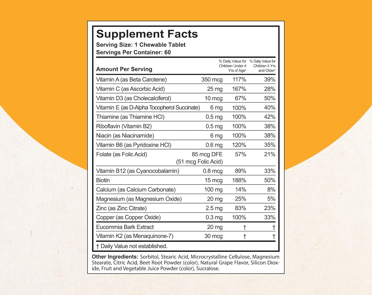 NuBest Doctor Taller Kids - Healthy Bone Strength Support with Multivitamins & Multiminerals for Kids Ages 2 to 9 - Support Bone Growth & Stay Stronger - Grape Flavor - 120 Chewable Tablets | Pack 2