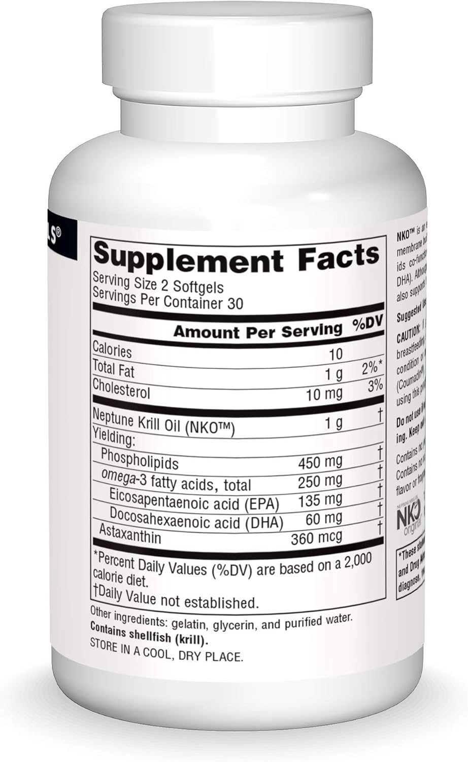 Source Naturals NKO Neptune Krill Oil, Supports Heart Health & Cell Membrane Integrity* 500 Mg - 60 Softgels