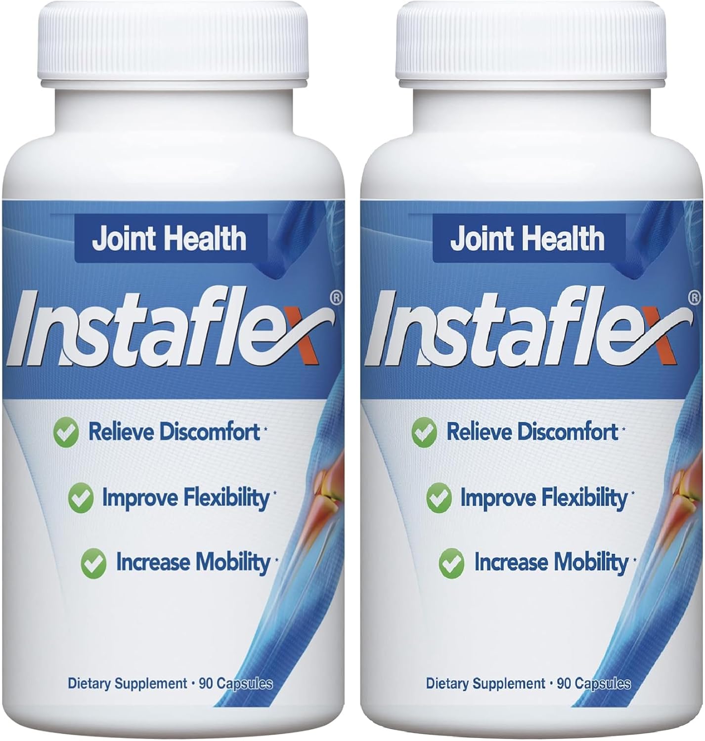 Instaflex Joint Support Supplement - Clinically Studied Joint Relief Blend of Glucosamine, MSM, White Willow, Turmeric, Ginger, Cayenne, Hyaluronic Acid - 180 Capsules