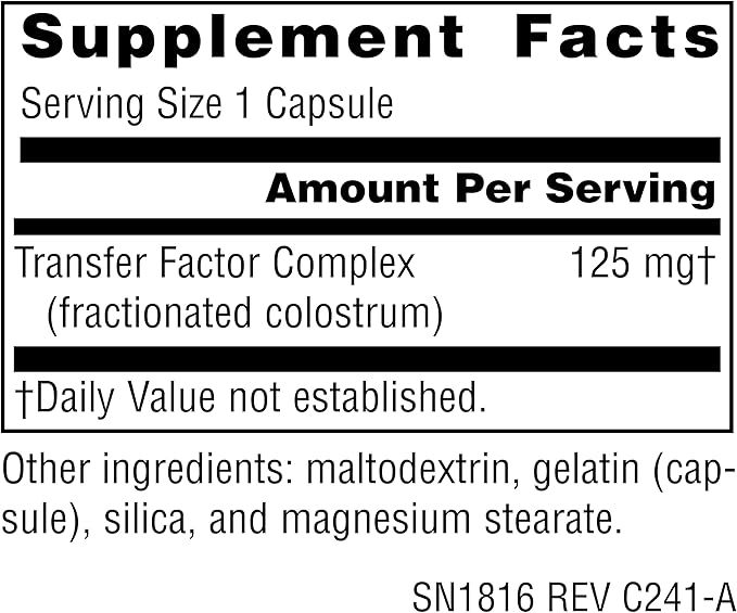Source Naturals Wellness Transfer Factor, Supports Immune System Response* 125mg, 60 Capsules