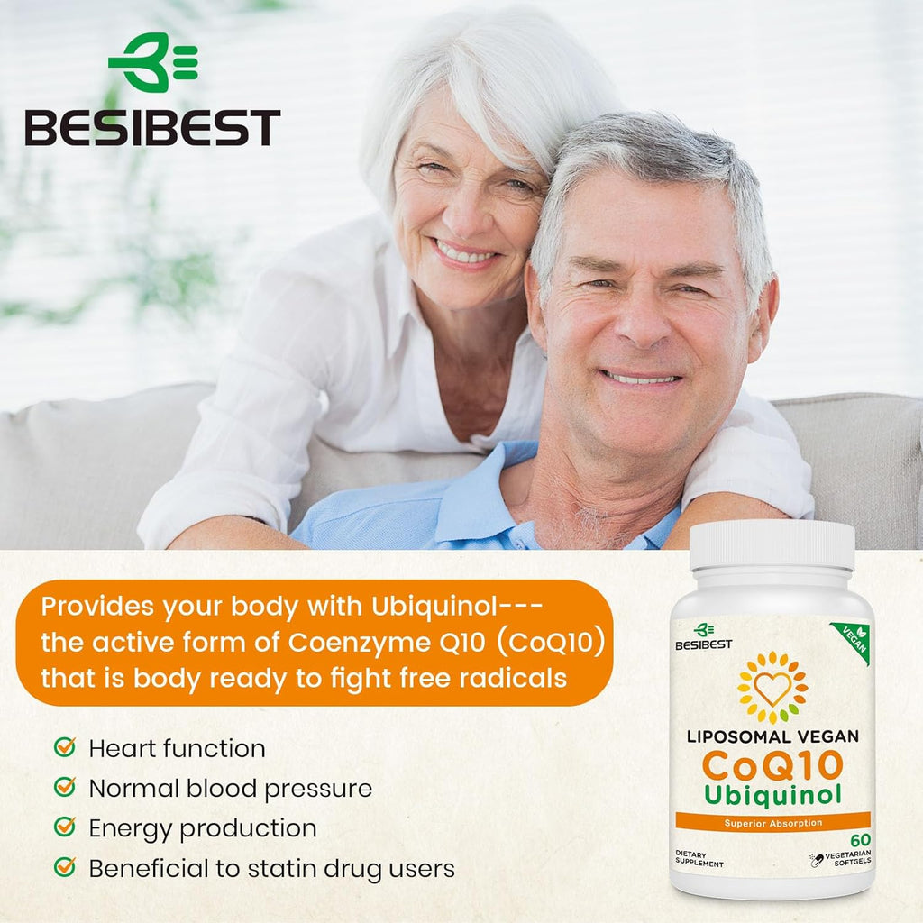 1000mg Liposomal CoQ10 Ubiquinol, 360 Vegan Softgels, High Absorption Ubiquinol CoQ10 Supplement, Active Antioxidant Form of Coenzyme Q10 for Heart Function & Energy Production