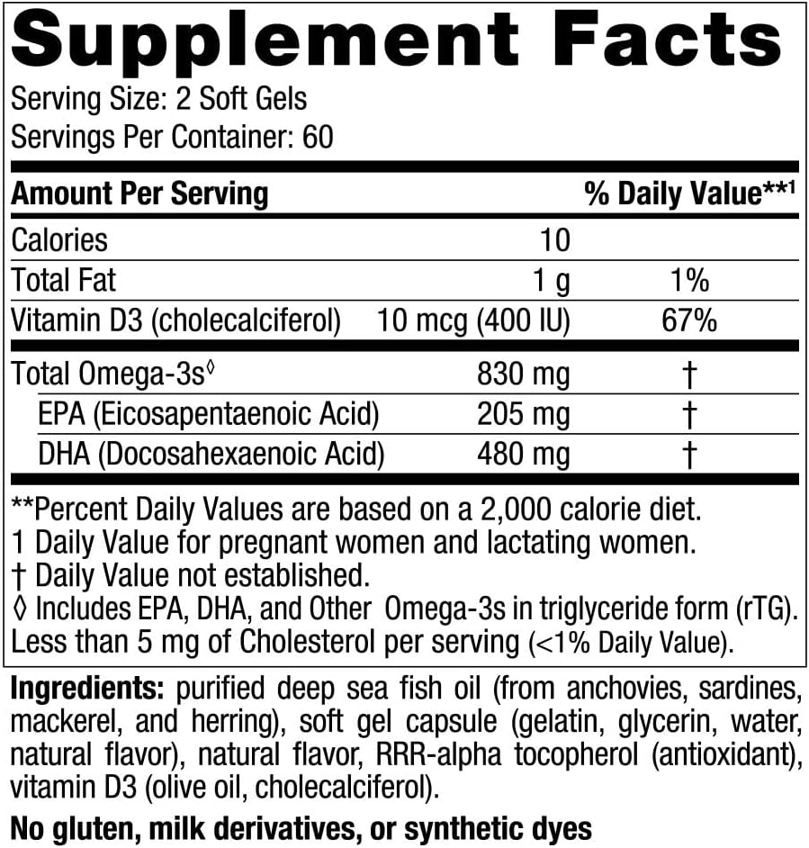 Nordic Naturals Prenatal DHA, Strawberry - 120 Soft Gels - 830 mg Omega-3 + 400 IU Vitamin D3 - Supports Brain Development in Babies During Pregnancy & Lactation - Non-GMO - 60 Servings