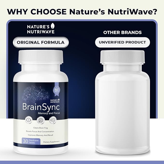 BrainSync Probiotic Supplement – Supports Daily Wellness & Gut-Brain Balance – 3.6 Billion CFU – 30 Dissolvable Tablets, 1 Month Supply