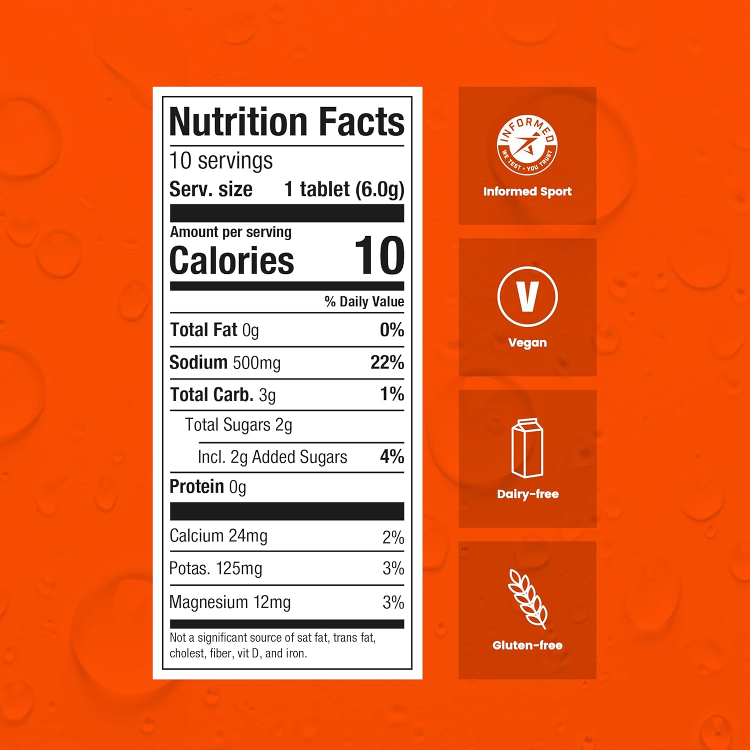 Precision Hydration Electrolyte Tablets - Multi Strength Effervescent Hydration Tablets - Combats Cramp - Low Calorie, Gluten Free, Vegan/Vegetarian Friendly(1 Tube, 1000mg/L - Orange Tube)