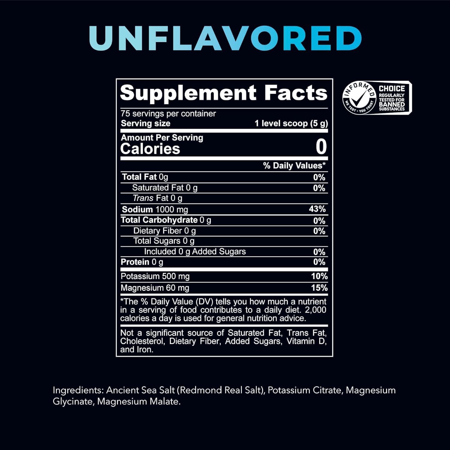 REDMOND Re-Lyte Hydration Electrolyte Powder Mix (Unflavored)
