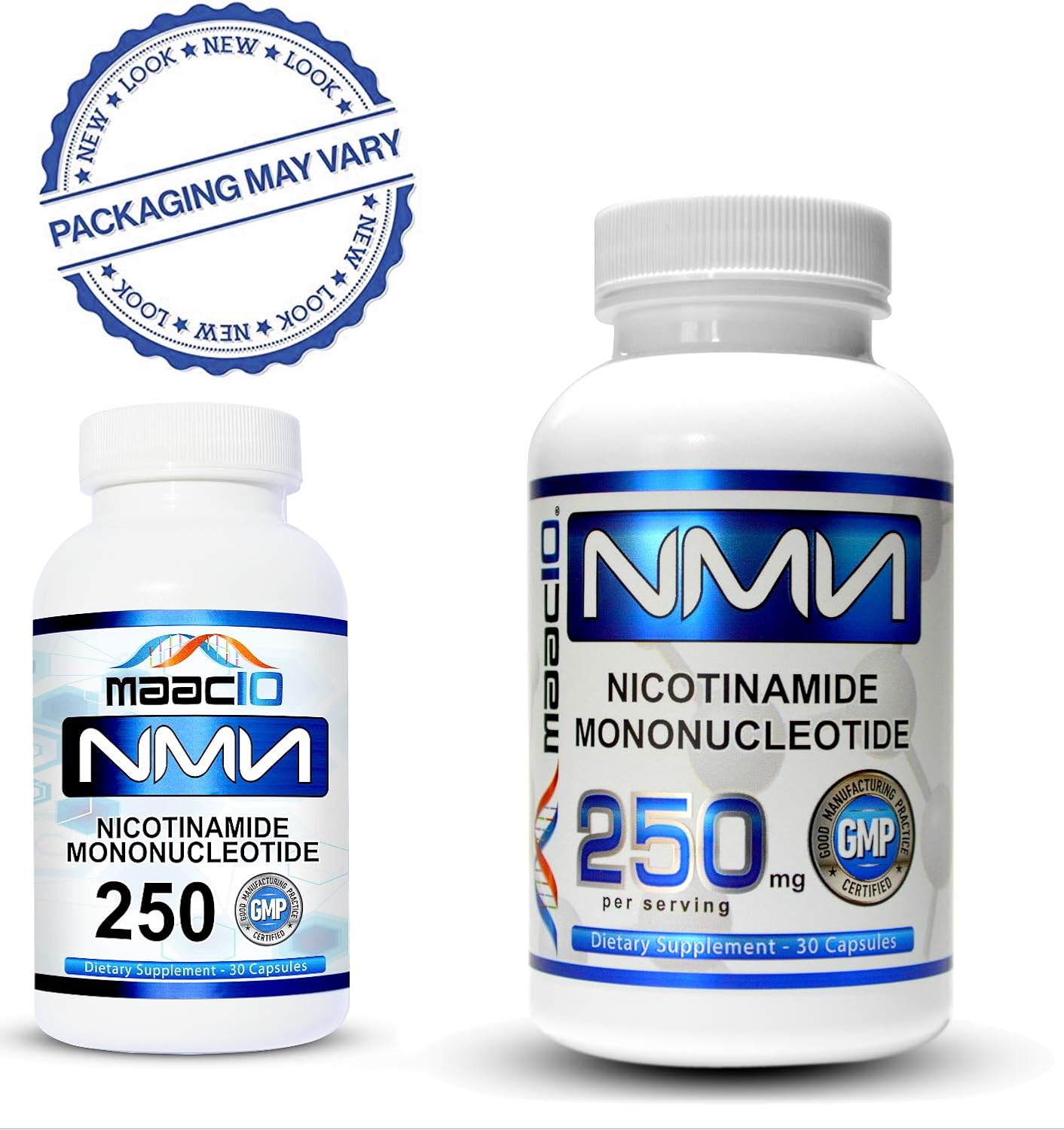 MAAC10 NMN 250mg Capsules (3-Pack) Stabilized Form Real Nicotinamide Mononucleotide Supplement.