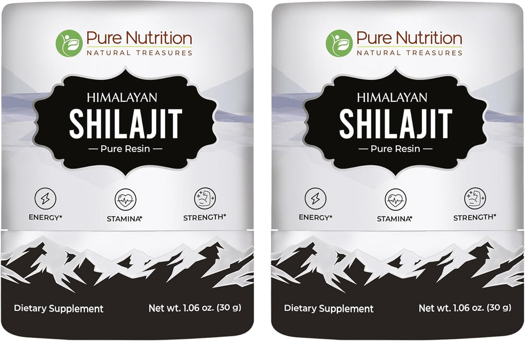 Pure Nutrition Himalayan Shilajit Resin for Men & Women | 60 GMS | 150 Servings | High Potency Pure Himalayan Shilajit Resin with 85+ Trace Minerals, 75%+ Fulvic Acid | 30 Gram X Pack of 2