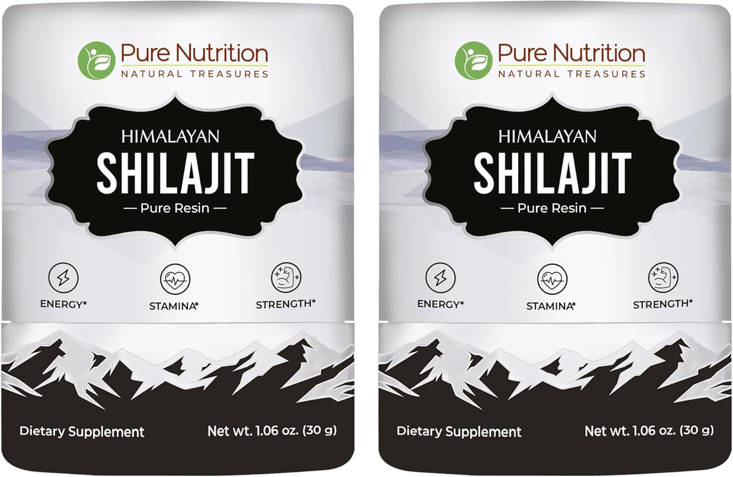 Pure Nutrition Himalayan Shilajit Resin for Men & Women | 60 GMS | 150 Servings | High Potency Pure Himalayan Shilajit Resin with 85+ Trace Minerals, 75%+ Fulvic Acid | 30 Gram X Pack of 2
