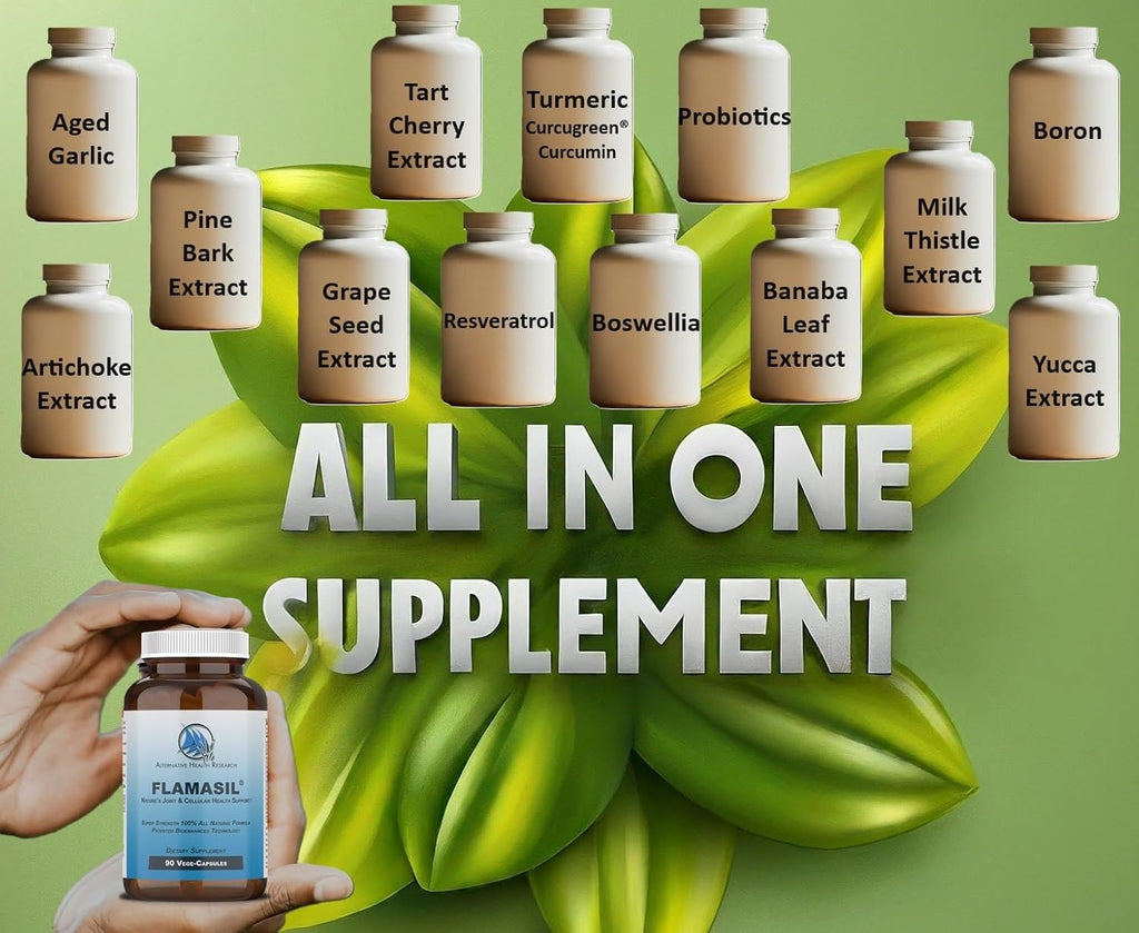 Flamasil™- for Healthy Inflammation Response* | Multi-Herbal Pain Reliever* and Joint Aid | Bio-Enhanced Turmeric, Boswellia, Resveratrol, and More | 13-in-1 Superfood Antioxidants | 30-Day Supply