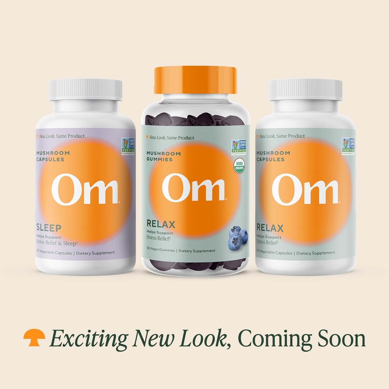 OM MUSHROOM SUPERFOOD Sleep Mushroom Capsules Superfood Supplement, 90 Count, 30 Days, Reishi, GABA, L-Theanine, Melatonin for Rest & Sleep Quality Superfood Supplement