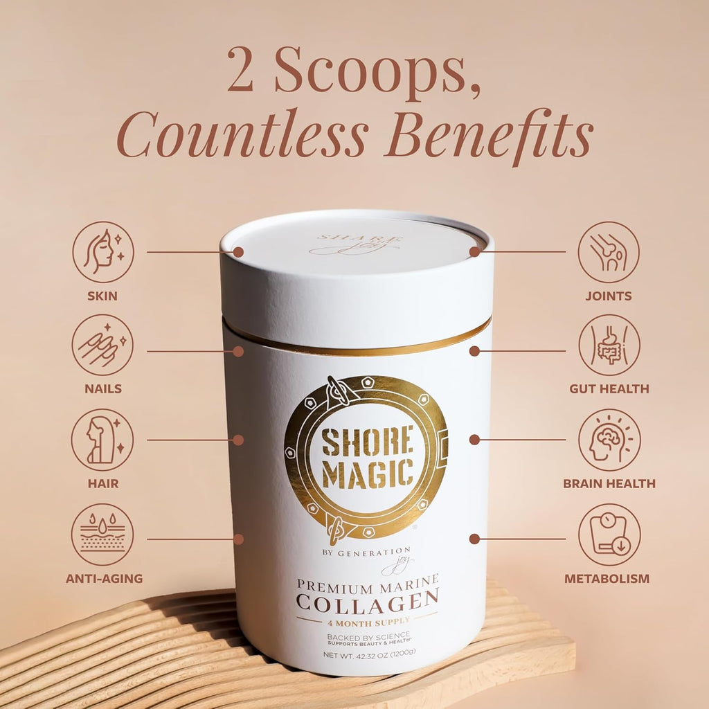 Premium Marine Collagen Powder with Type I II III and IV Hydrolyzed Peptides for Women Men Sustainably Sourced Wild Fish Unflavored Certified Halal Kosher - 4 Month Supply (Price 3 Months)