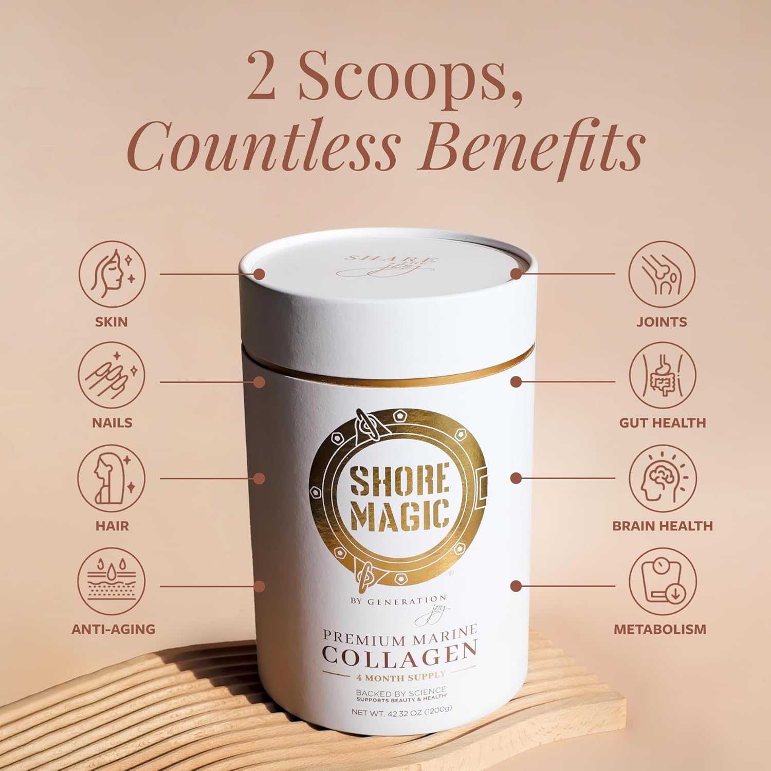 Premium Marine Collagen Powder with Type I II III and IV Hydrolyzed Peptides for Women Men Sustainably Sourced Wild Fish Unflavored Certified Halal Kosher - 4 Month Supply (Price 3 Months)