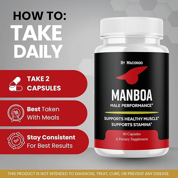(5 Pack) Manboa Capsules Advanced Formula - Official Manboa Daily Premium Supplement Support Maximum Strength, All Natural for Overall Health - 300 Capsules for 5 Months