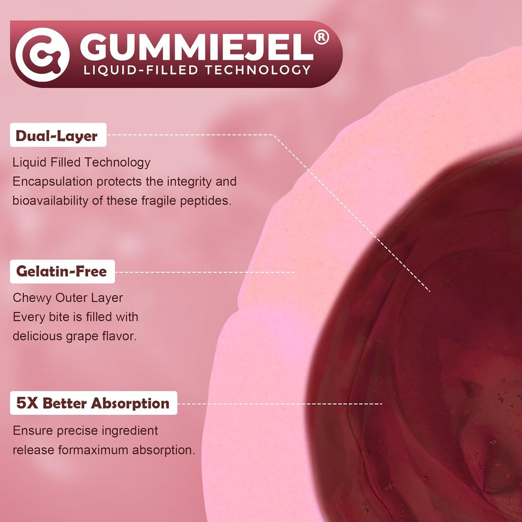 Collagen Peptides Gummies for Women & Men, Hydrolyzed Collagen (Type I,II,III,V,X) w/ 5000IU Vitamin D3 & Biotin Keratin, Multi Collagen Supplement Gummy for Healthy Aging, Skin Hair-Sugar Free, 60Cts