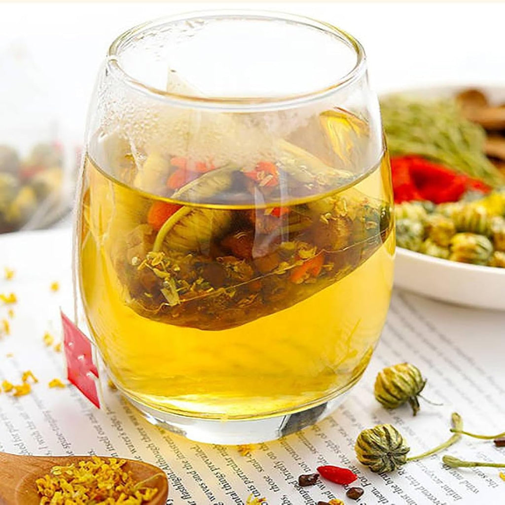 Liver Detox Herbal Tea, Liver Detox Tea Organic, Dandelion Chrysanthemum Cassia Seed Goji Berry Tea, Milk Thistle, Chinese Kidney & Liver Health Tea Bags - 8 Ingredients Natural Blend Formula (1)