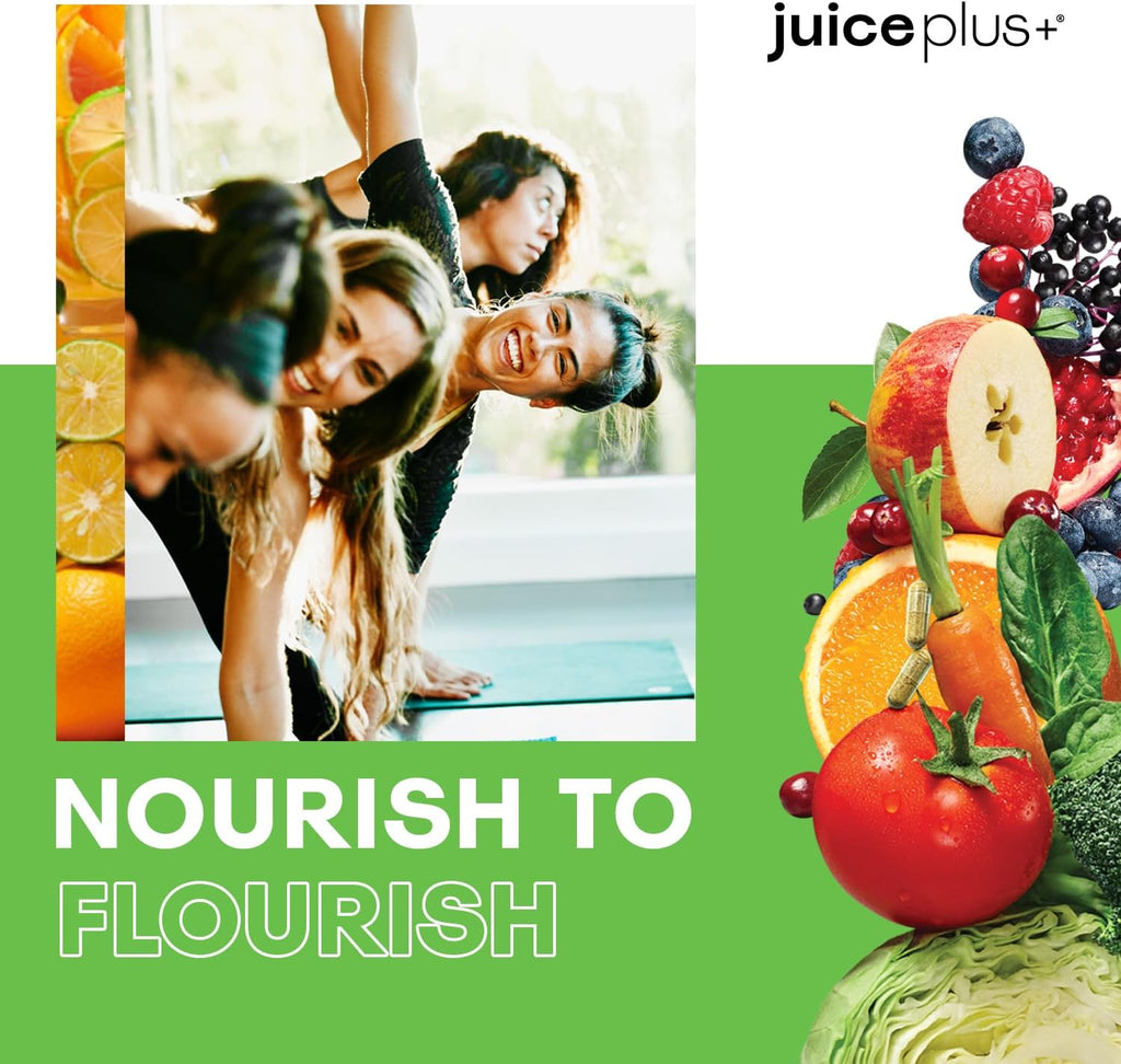 JuicePlus+ Fruit, Vegetable & Berry Blend: Nutrient-Packed Ingredients For Heart Health, Immune Function, Cognitive Performance, & Radiant Skin - Prepacked 3 bottles (60 servings of Fruit, Veg, Berry)
