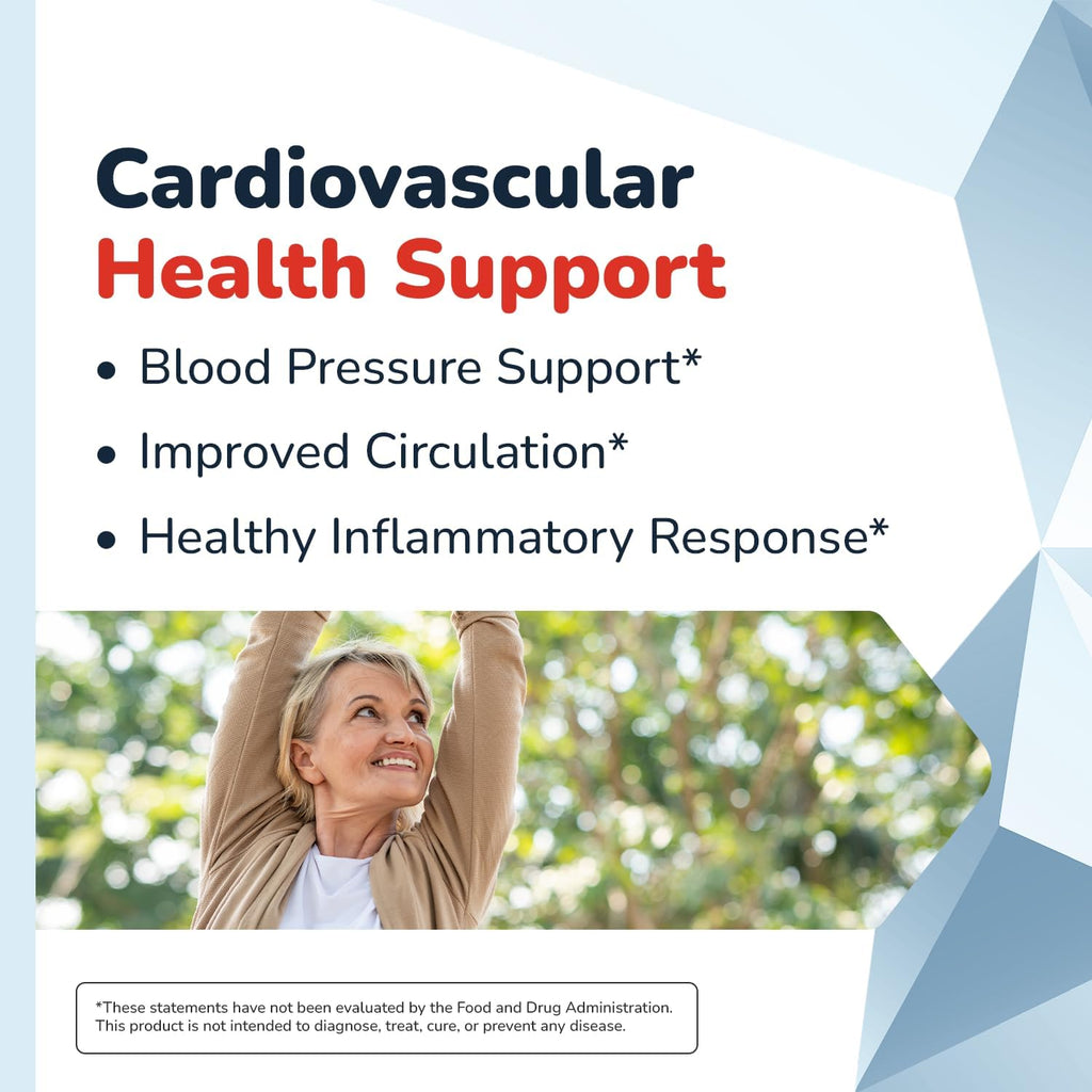 HealthyHeart Support+ 6-in-1 Heart Health Supplements with Ashwagandha, CoQ10, Beet Root, Olive Leaf, Magnesium & L-Carnitine, Made in USA, Doctor-Formulated –120 Capsules, 1 Month Supply