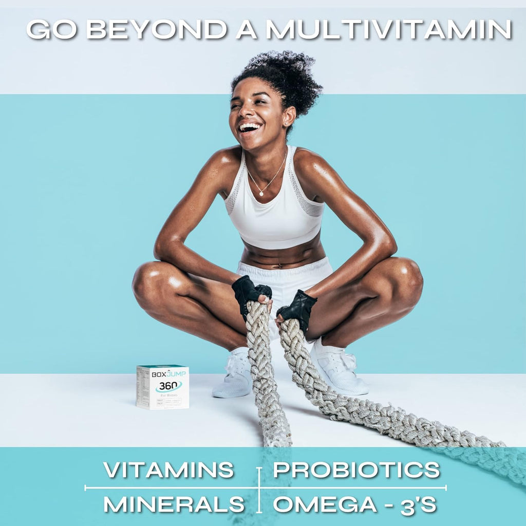BoxJump Women’s Daily Multivitamin Packs with Essential Vitamins and Minerals – Includes Vitamins D, C, E, A, B12 for Energy, Endurance, Immune Support, Bone and Skin Health – 30-Day