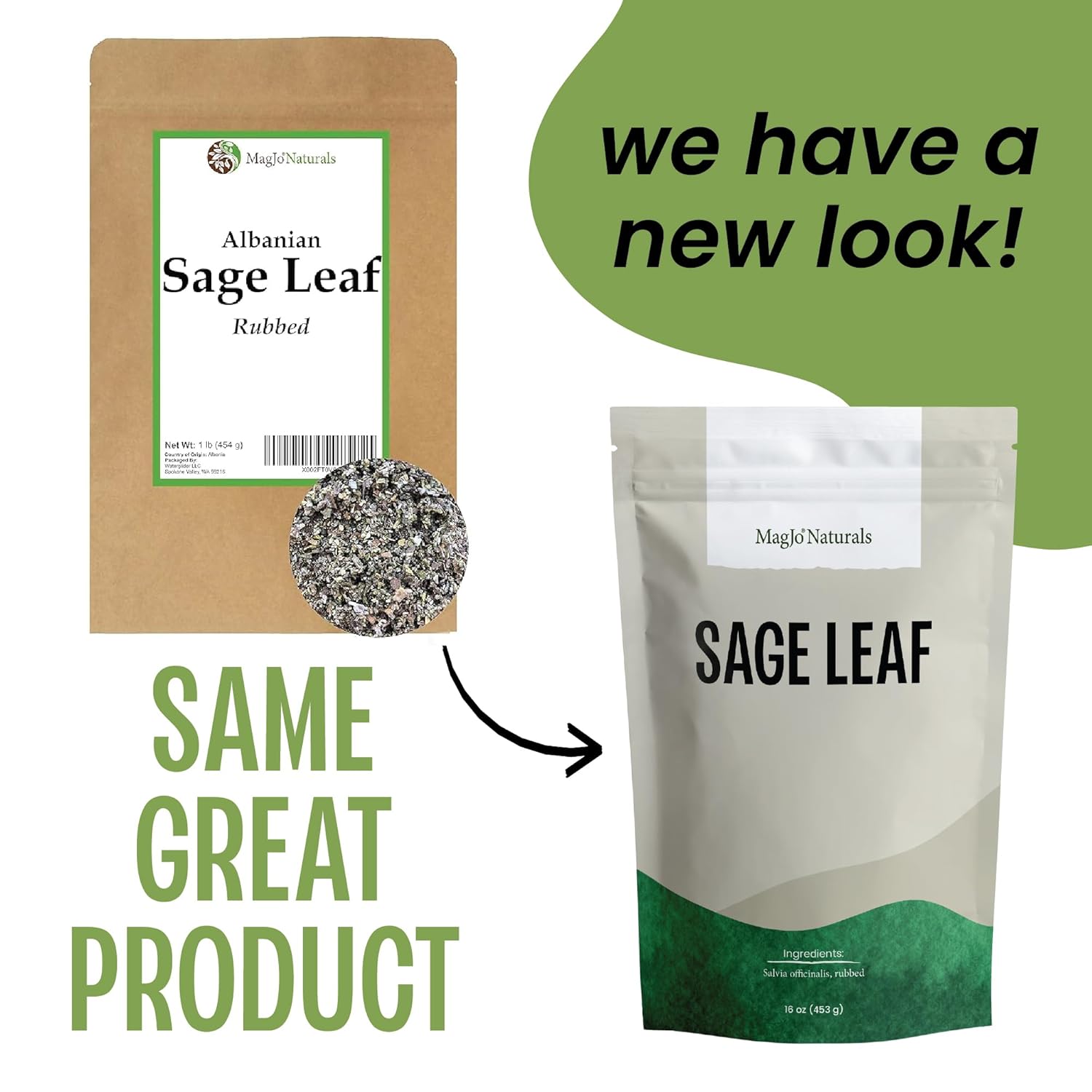 MagJo Naturals, Rubbed Sage (1 Pound Bag) bulk Salvia officinalis