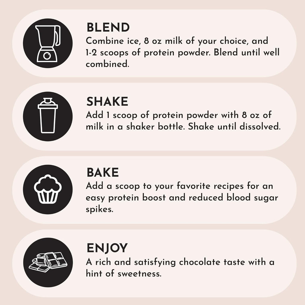 JUST INGREDIENTS Protein Powder | 15 Servings | 24g Protein | Chocolate Flavor Made with 100% Grass-Fed, Non-Denatured Whey | Five Different Sources from Organic Whole Food Ingredients