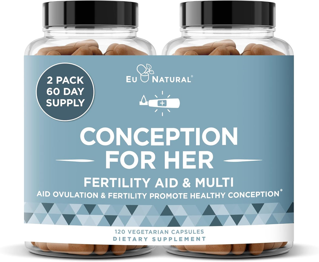 Conception Fertility Supplements for Women – Prenatal Vitamins – Promote Hormone Balance, Cycle Consistency, Aid Ovulation – Myo-Inositol, Folate, Folic Acid, Vitex, More – 120 Veg Soft Capsules