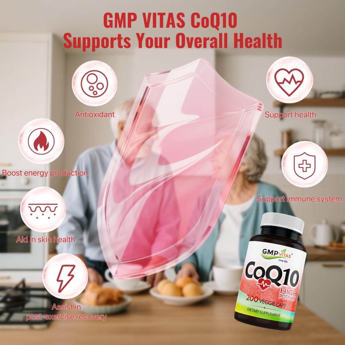 High Potency CoQ10 500mg Per Capsule 200 Veggie Capsules for Heart Health Energy & Antioxidant Support Coenzyme Q10