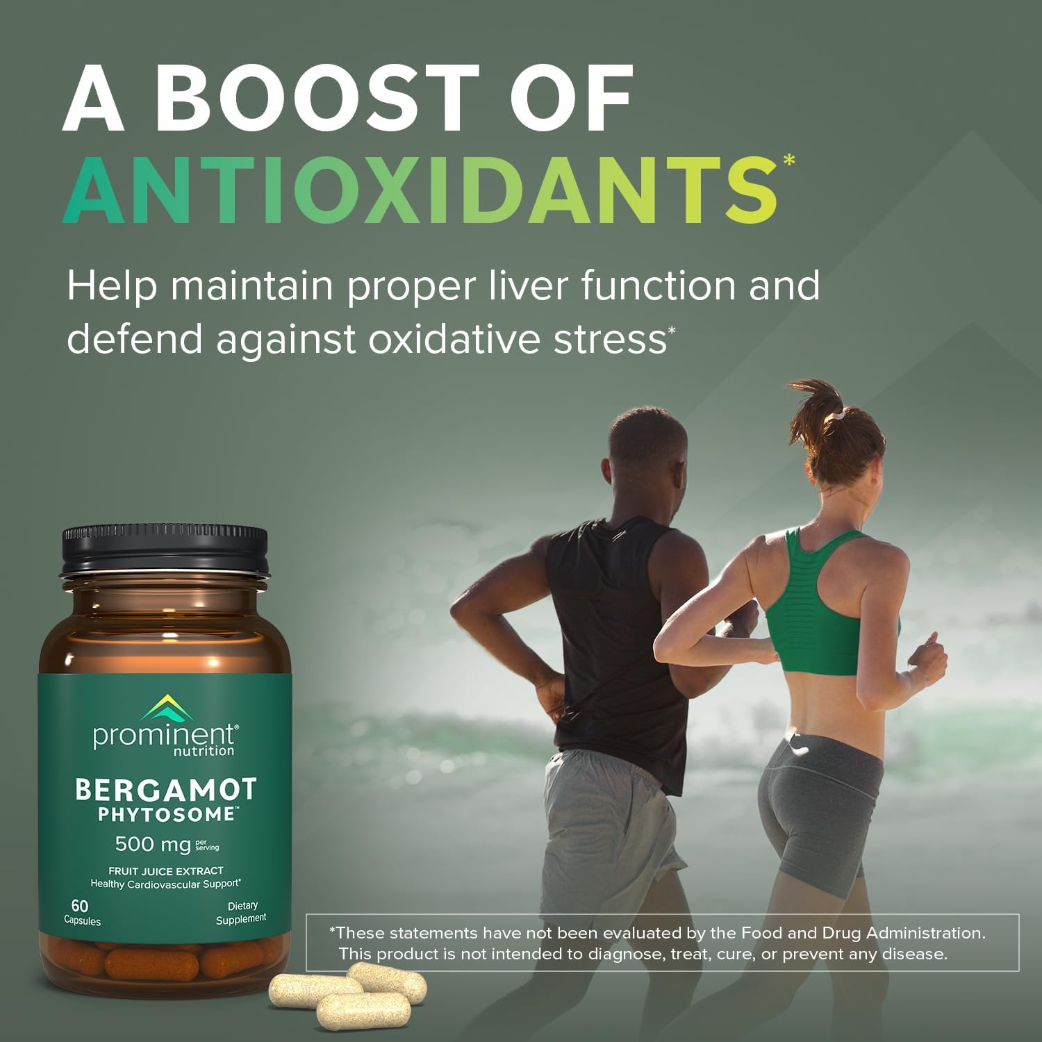 Prominent Nutrition Bergamot Phytosome, Clinically Researched Vazguard Citrus Bergamot Extract for Cholesterol and Heart Health Support, Enhanced-Absorption Supplement, 500 mg, 60 Capsules