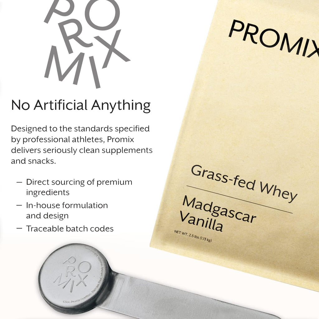 ProMix Nutrition Whey Protein Powder, Vanilla - Grass-Fed - ­Post Workout Fitness & Nutrition Shakes, Smoothies, Baking & Cooking Recipes - Gluten-Free & Keto-Friendly - 2.5 Pound (Pack of 1)