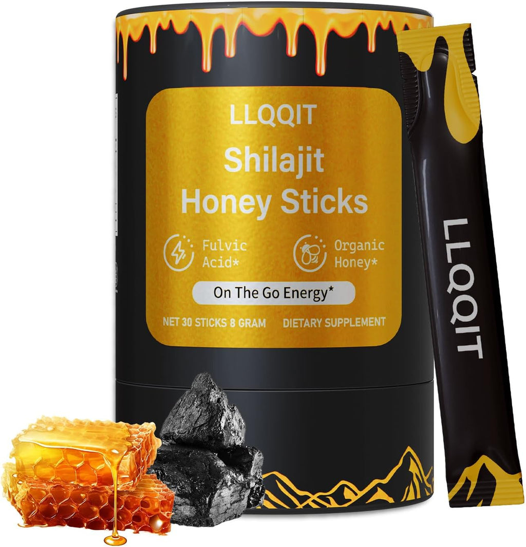 Pure of Himalayan of Shilajit of Honey Sticks with Organic & Saffron, 85+ Trace Minerals, 75%+ Fulvic Acid, 30 Count | Natural Energy & Immunity Booster | Easy Single-Use Packets