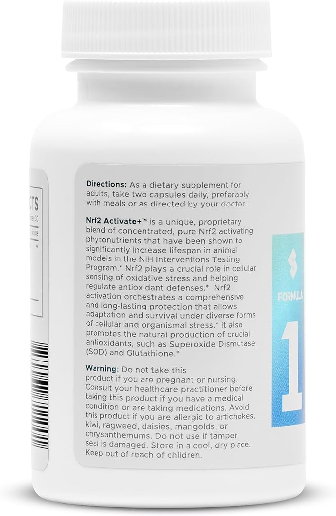 Superior Formulas Nrf2 Activator Supplement – Antioxidant Support for Cellular Health, Healthspan, and Longevity – Helps Reduce Oxidative Stress – 60 Capsules – Made in USA, Non-GMO