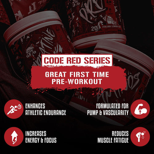 5% Nutrition Code Red Series Pre Workout Powder for Men & Women | Energy, Pump, Power, Protein Synthesis & Focus | 300mg Caffeine, L-Citrulline, Glycerol, Taurine, Alpha GPC, Huperzine (Fruit Punch)