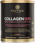 Essential Nutrition Collagen Skin - Hydrolyzed Collagen Peptides, with Hyaluronic Acid, Silicon & Biotin - Hair, Skin & Nails - Cranberry - 11.9 oz (30 Servings)