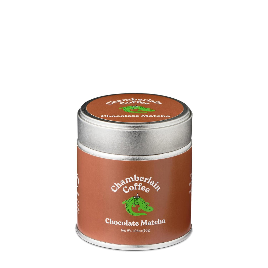 Chamberlain Coffee Chocolate Matcha Green Tea Powder - Rich Cocoa + Ceremonial Grade Matcha - Hot or Iced - Organic, Vegan & Gluten-Free Matcha Powder - 1.06 oz