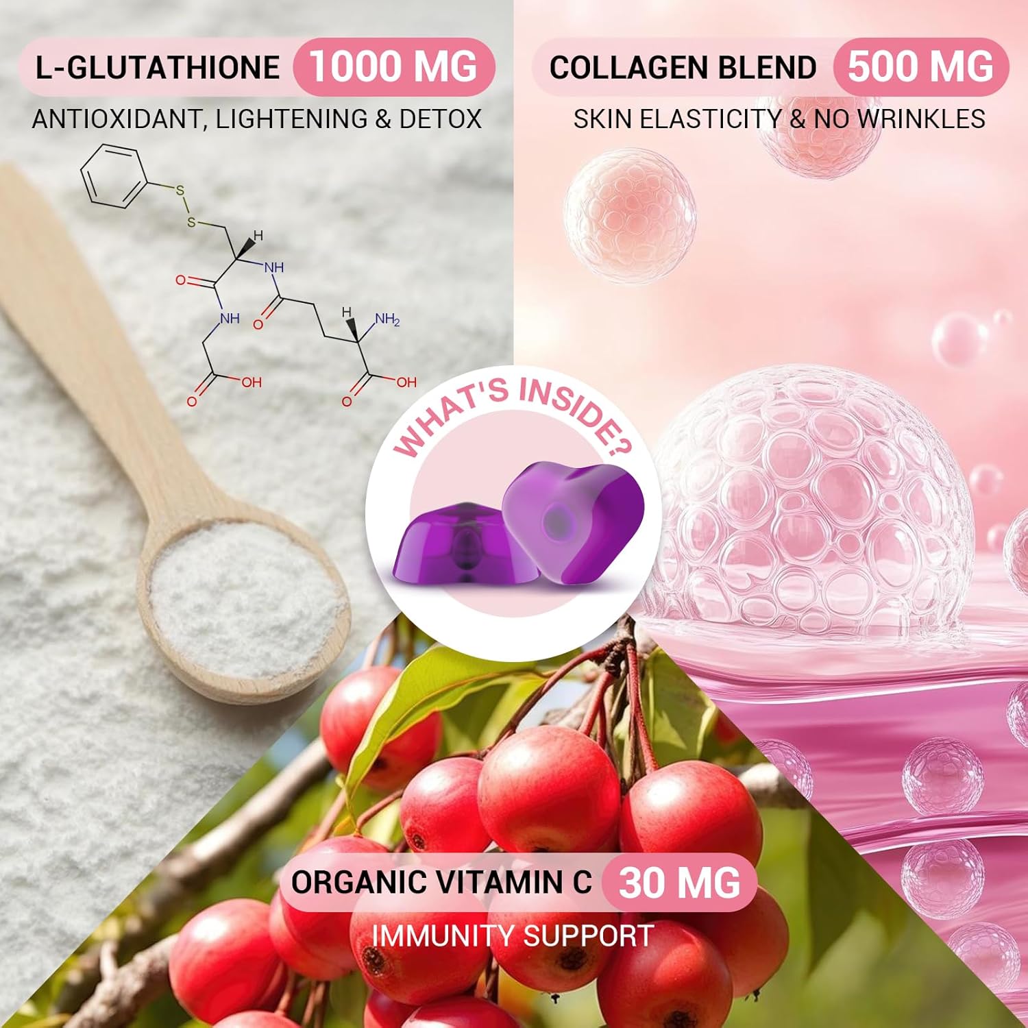 Liposomal Glutathione Gummies 1000MG - Sugar Free Reduced L-Glutathione with Vitamin C & Vegan Collagen - Antioxidant & Skin Wellness - 150 Count