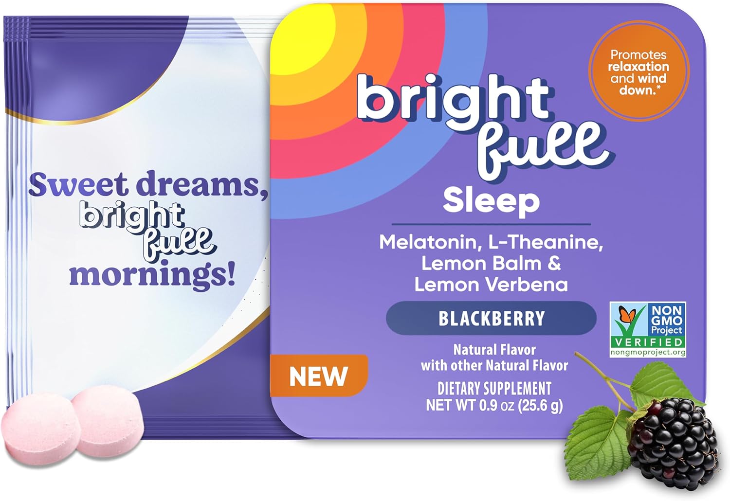 Natural Sleep Aid with Melatonin, Ashwagandha, Lemon Balm & L-Theanine – Cherry 32 Chewable Tablets + BlackBerry 32 Chewable Tablets