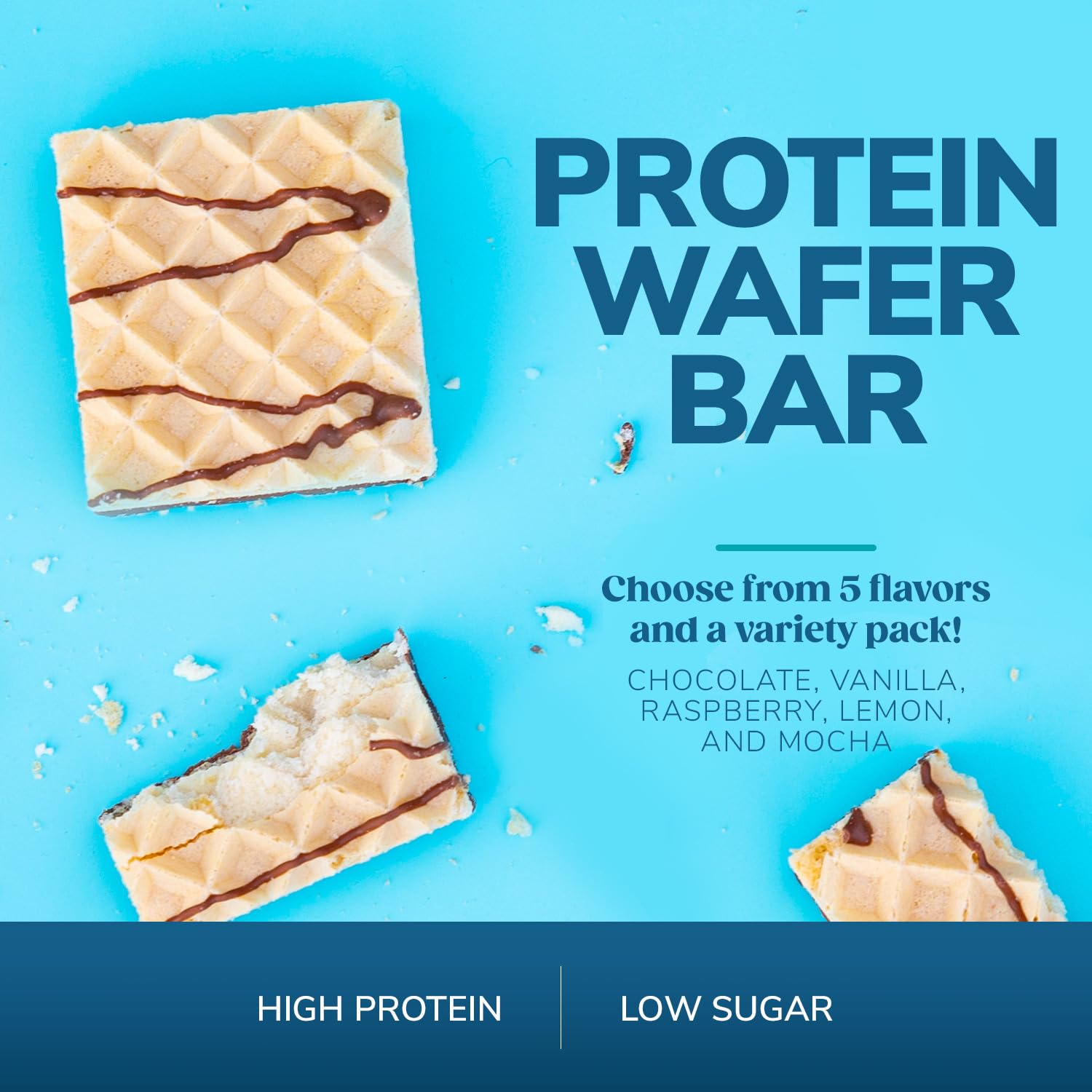 WonderSlim Protein Wafer Snack Bar, Variety Pack, 15g Protein, 5 Flavors, 0mg Cholesterol (5ct) (Pack of 2)