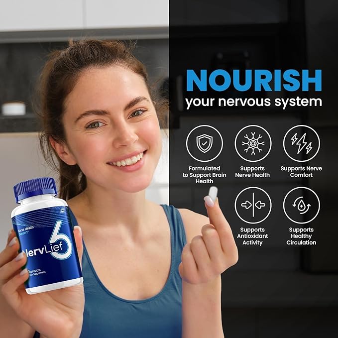 Nervlief 6 Capsules – Nervlief 6 Advanced Supplement Natural Blend, Reviews (1 Pack - 60 Capsules)