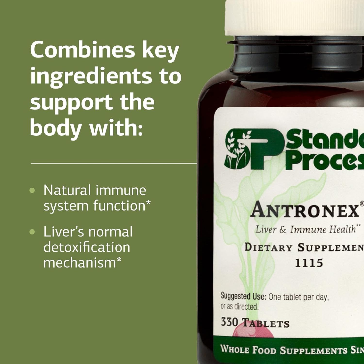 Standard Process Antronex - Whole Food Immune System Support and Liver Health Supplement with Calcium - 330 Tablets