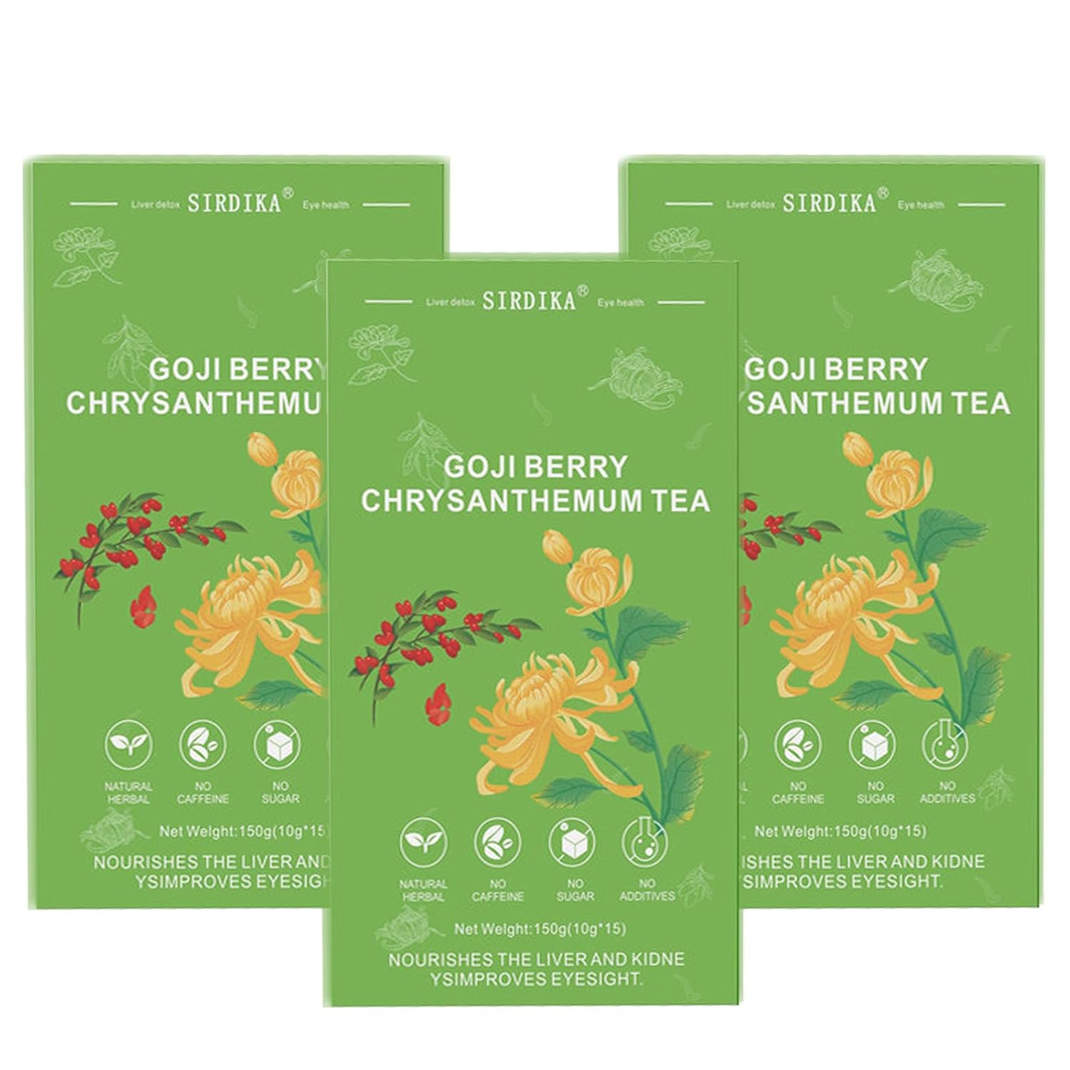 Goji Berry Chrysanthemum Tea, Dandelion Wolfberry Tea for Liver Health, Liver Detox Clear the Liver and Improve Eyesight 150g(1box,15 Bags) (3)