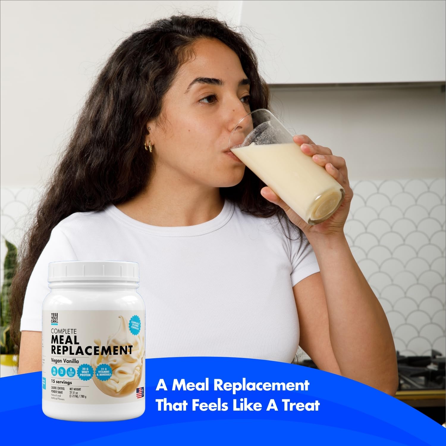 Yes You Can! Meal Replacement Shake - 20G Protein, 5G Fiber, 21 Vitamins & Minerals - Meal Replacement Protein Powder - Complete All-in-One Nutrition - 15 Servings (Vanilla) - 2 Pack