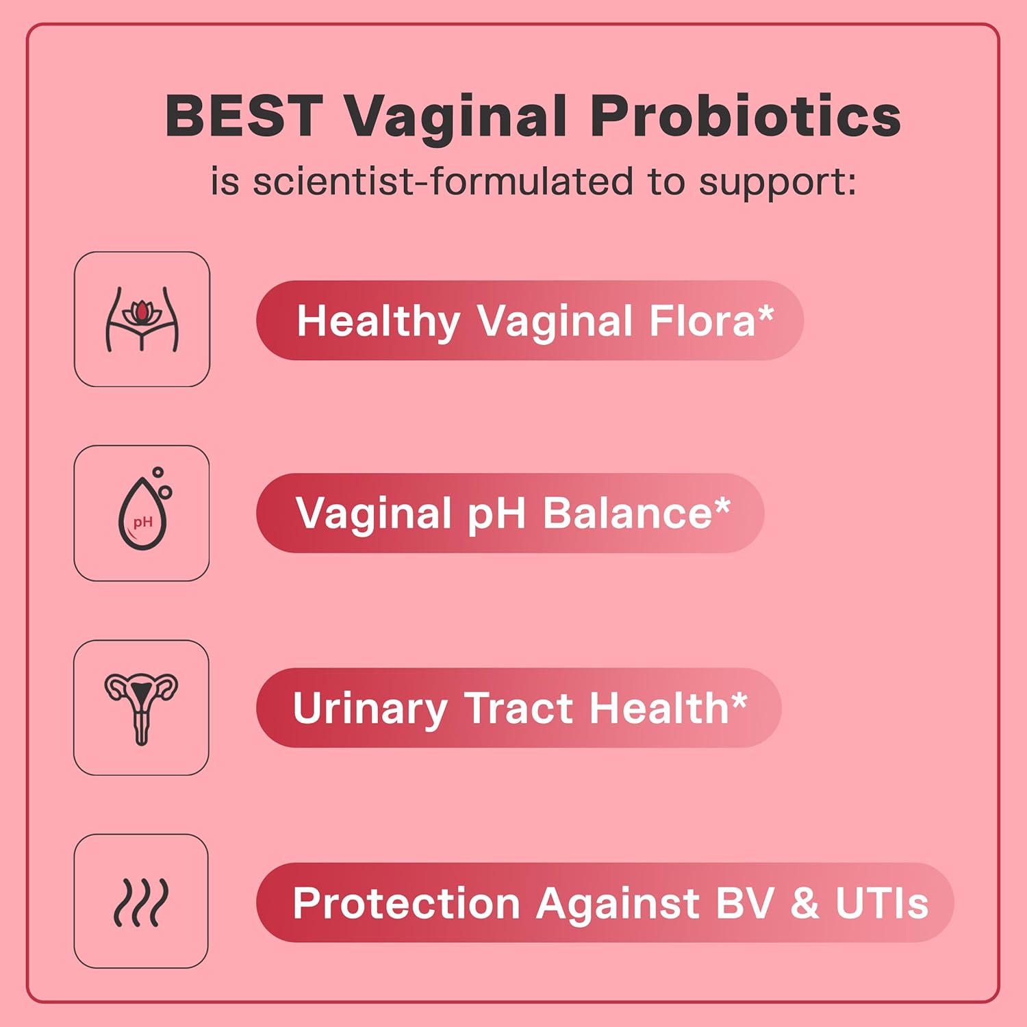 Best Vaginal Probiotics for Women, Probiotics for Women Vaginal Health - pH Balance with 4 Lactobacillus Probiotic for Woman, Urinary Health Support, Clinically Proven Cranberry Blend - 30 Day Dupply