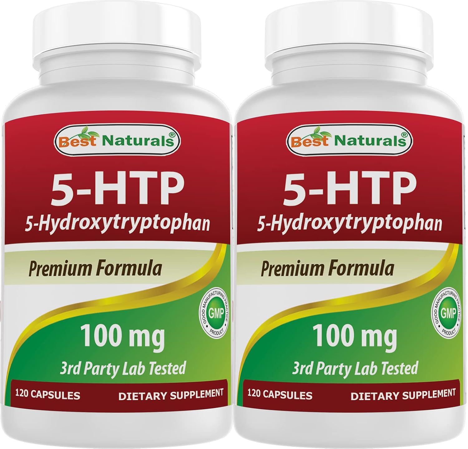 Best Naturals 2 Packs 5-HTP (5-hydroxytryptophan) 100 mg 120 Capsules