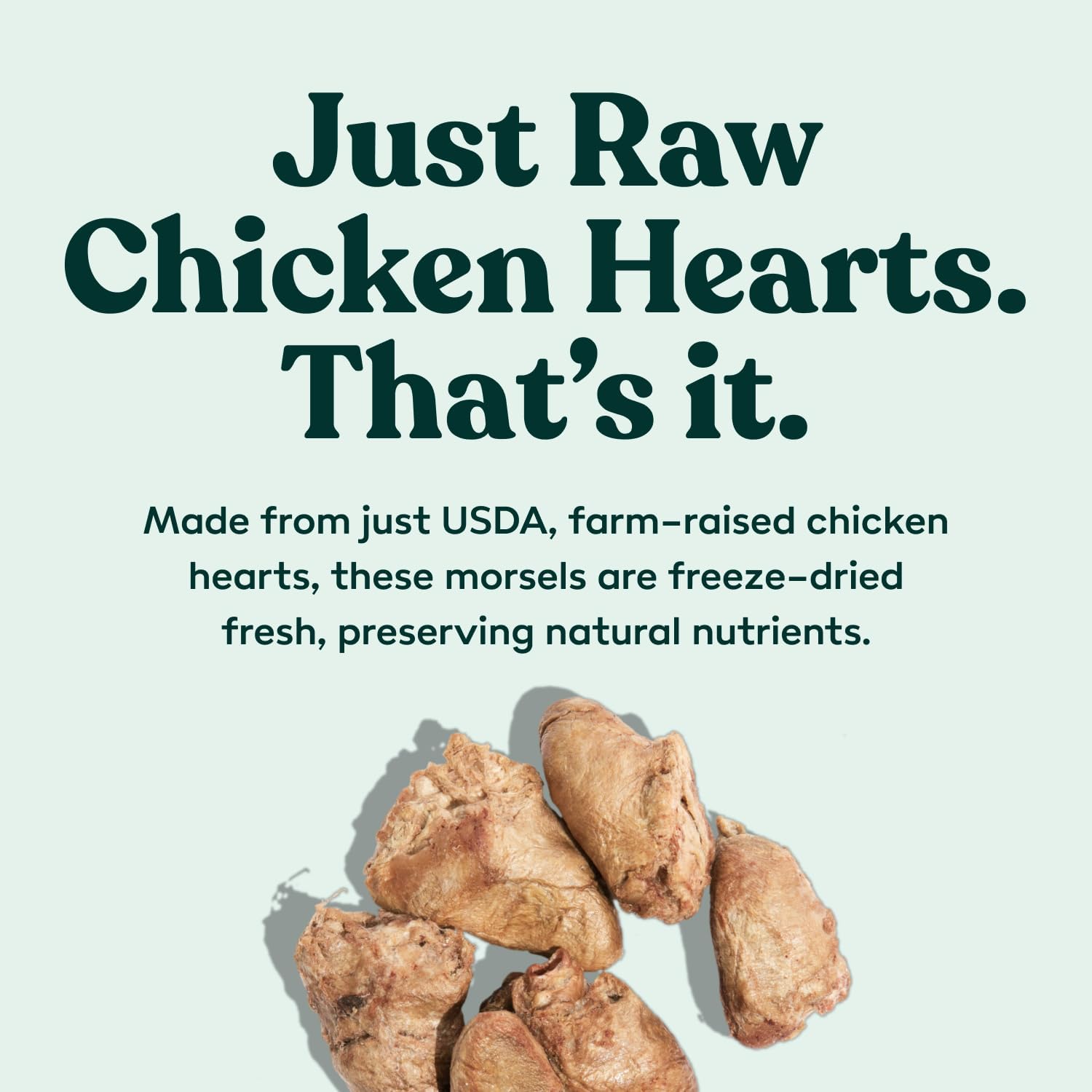 Little Hunter Freeze Dried Dog Treats - Chicken Hearts - Raw Single Ingredient Chicken Heart Dog Treats for Snacks, Training, Dog Food Toppers - All Natural, Healthy Dog & Puppy Treats, 2 oz