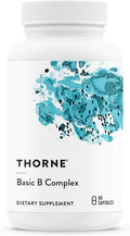 THORNE - Basic B-Complex - Tissue-Ready Vitamin B Complex Supplement with Choline - Supports Cellular Energy Production, Brain Health, Red Blood Cell Formation* - Gluten-Free, Dairy-Free - 60 Capsules
