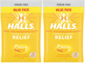 Halls Relief Honey Lemon Sugar Free Cough Drops, Value Pack, 180 Drops (Pack of 2)