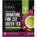 VINIA Signature Green Tea Bags, Made with Organic Green Tea, Infused with Piceid Resveratrol for Heart Health, Nitric Oxide, Physical Energy, Alertness, Blood Flow, Keto, Kosher, NON-GMO. 30 Ct