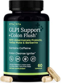 Colon Cleanse + GLP-1 Support Supplement for Weight Loss & Energy - Appetite Suppressant and Fat Burner w Berberine, Yerba Mate, Psyllium Husk, Senna Leaf, Lemon, Black Garlic, Digestive Broom & Flush